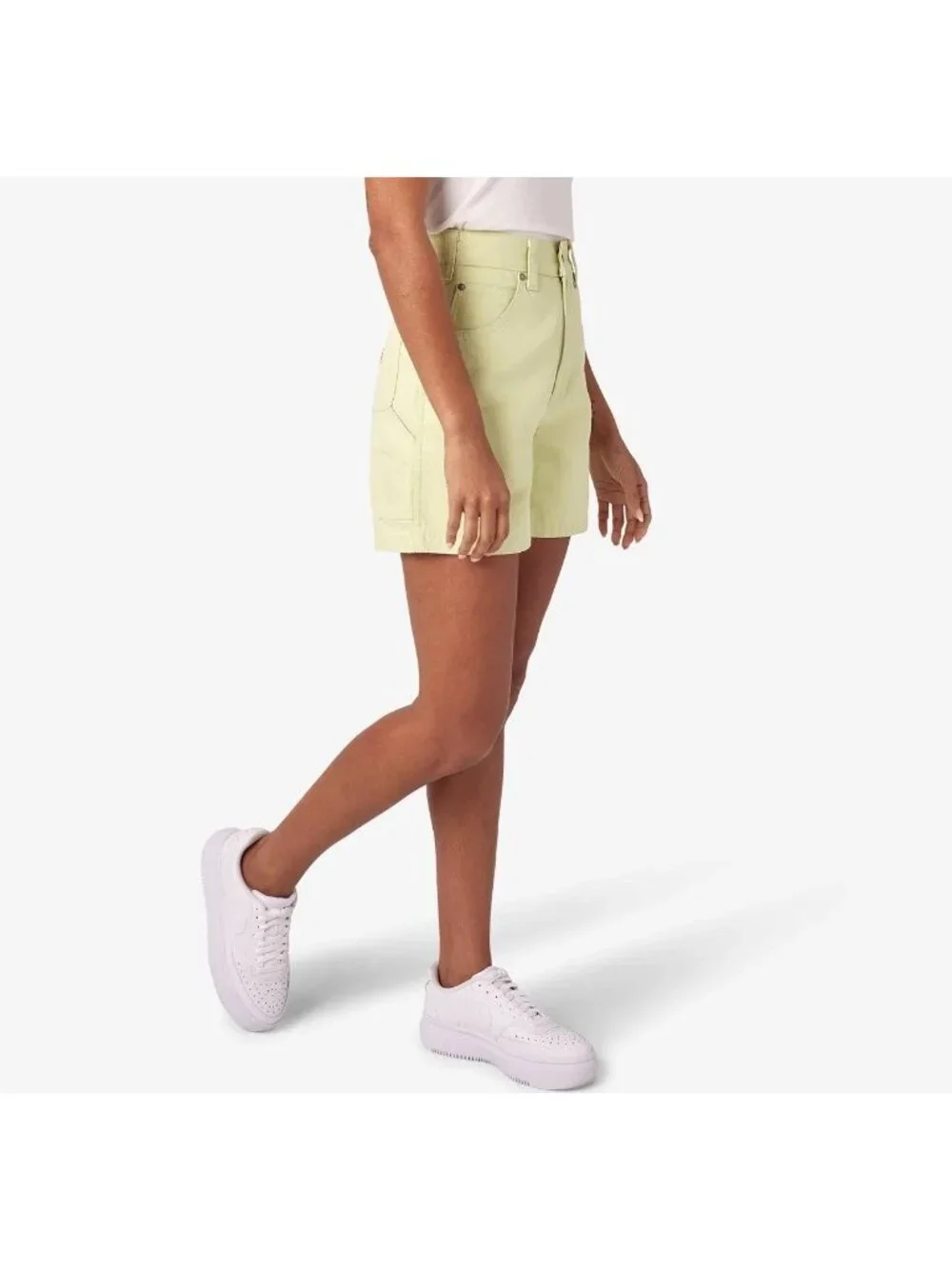 $55 Dickies Women’s High Waist Duck Short Regular Fit Pale Green Size 25